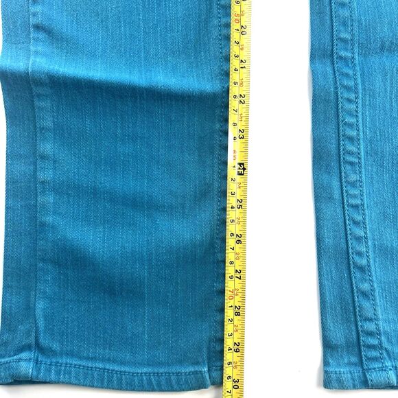 Forever 21 Women Jeans Straight Cut Y2K Statement Denim Retro Bright Blue Sz 27 - Picture 5 of 13